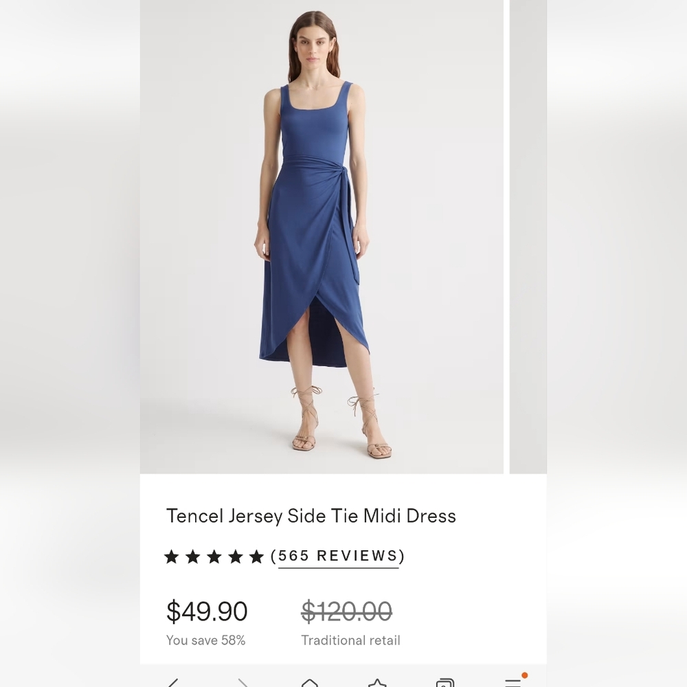 Quince Navy Blue Wrap Dress